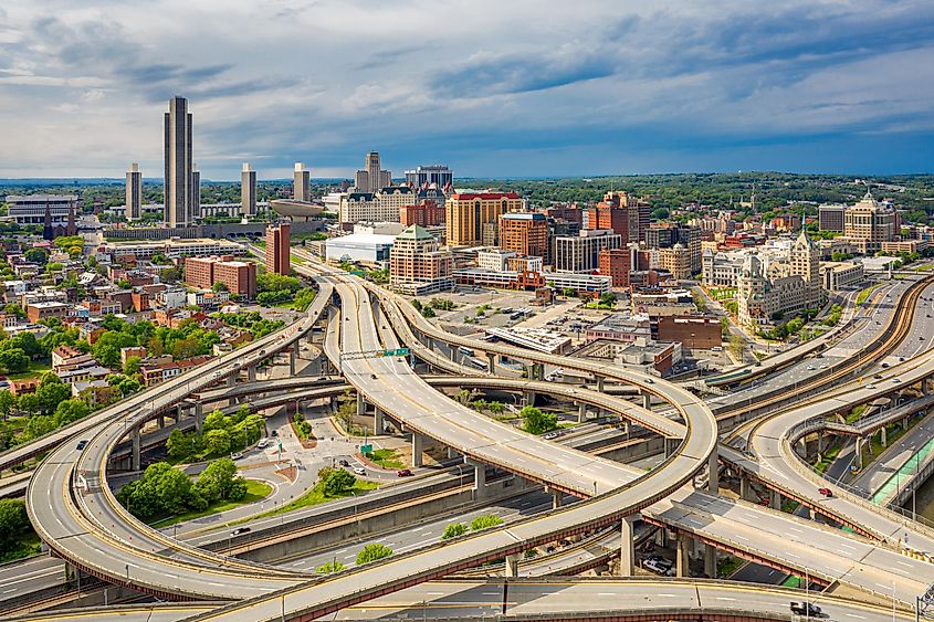 Aerial view of Albany, New York.