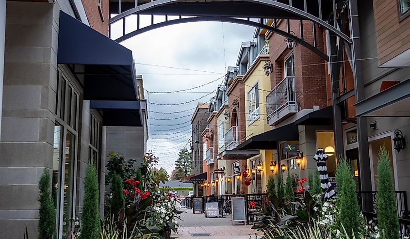 View of the wine walk area in the new Woodinville Schoolhouse District area.