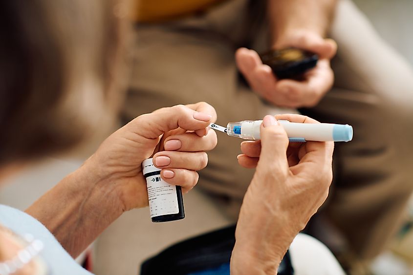 A person taking diabetes medication