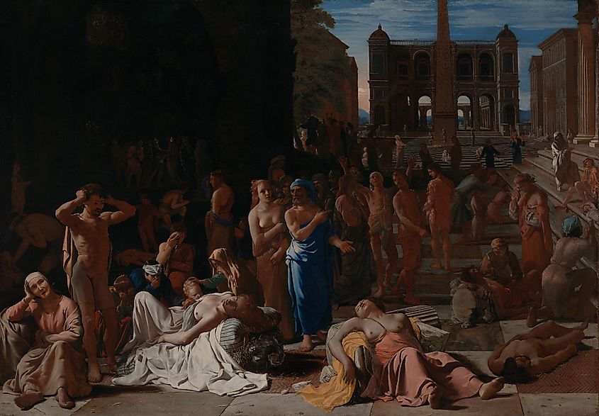 Painting depicting the Plague of Athens.