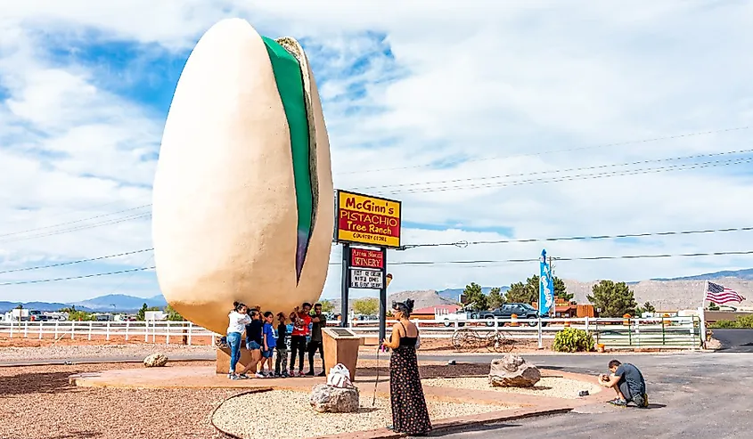 The world's largest statue of a pistachio, Alamogordo.