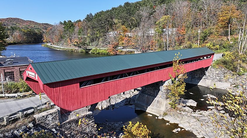 The Taftsville Covered Bridge in Woodstock, Vermont