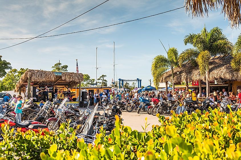 open air music and biker event at Ragged Ass Saloon, via Mario Hagen / Shutterstock.com