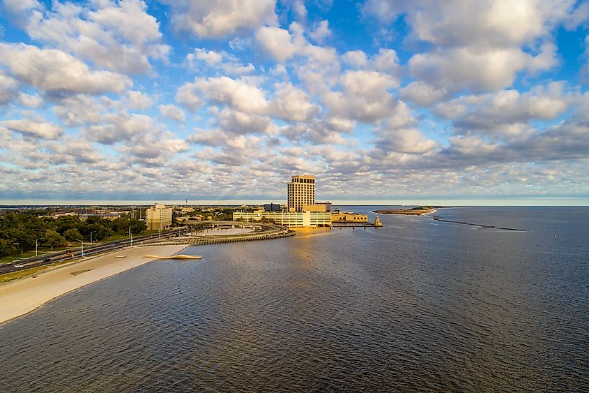 Drone photography of the Biloxi, Mississippi.