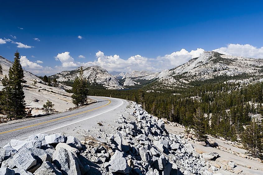 Tioga Pass is a mountain pass in the Sierra Nevada mountains of California. State Route 120 runs through it, and serves as the eastern entry point for Yosemite National Park.
