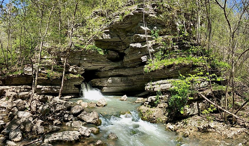 Blanchard Springs Cavern entrance in Arkansas. (Credit: Joop Studio via Shutterstock)