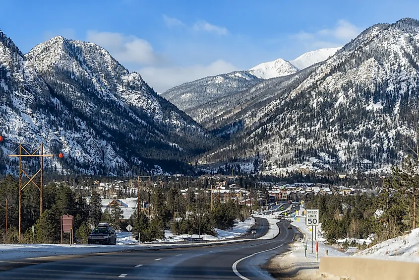 Winter scene in Frisco, Colorado.
