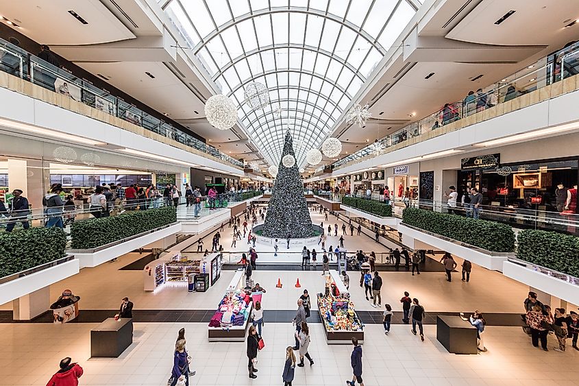 Люди заняты рождественскими покупками в торговом центре Galleria, michelmond / Shutterstock.com