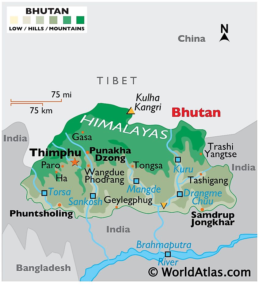Location Of Bhutan In India Map Bhutan Maps & Facts - World Atlas