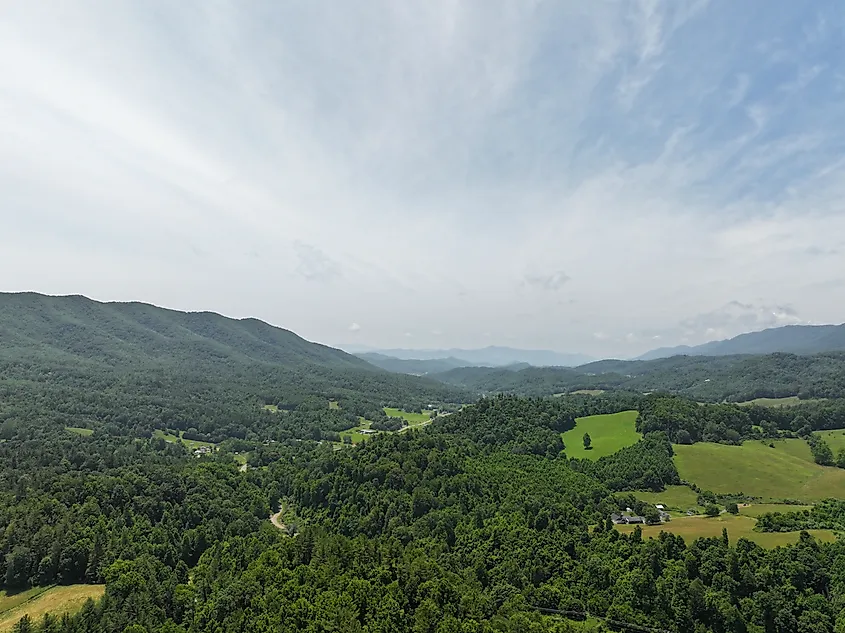 View of the landscape near Mountain City in Tennessee.