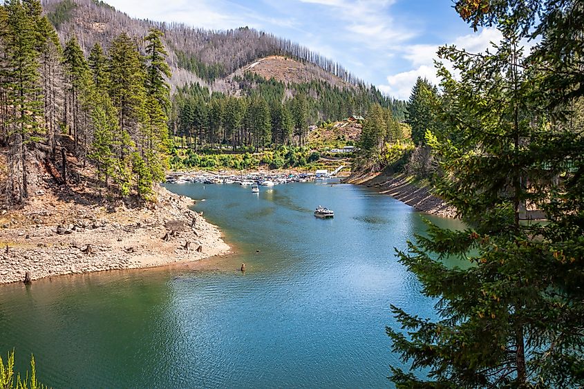 Breitenbush River marina in Oregon, USA