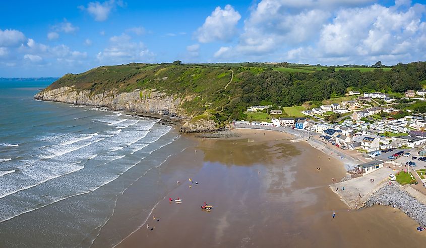 Pendine Sands a 7 mile length of beach on the shores of Carmarthen Bay Wales.