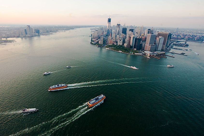 Aerial view of New York Harbor