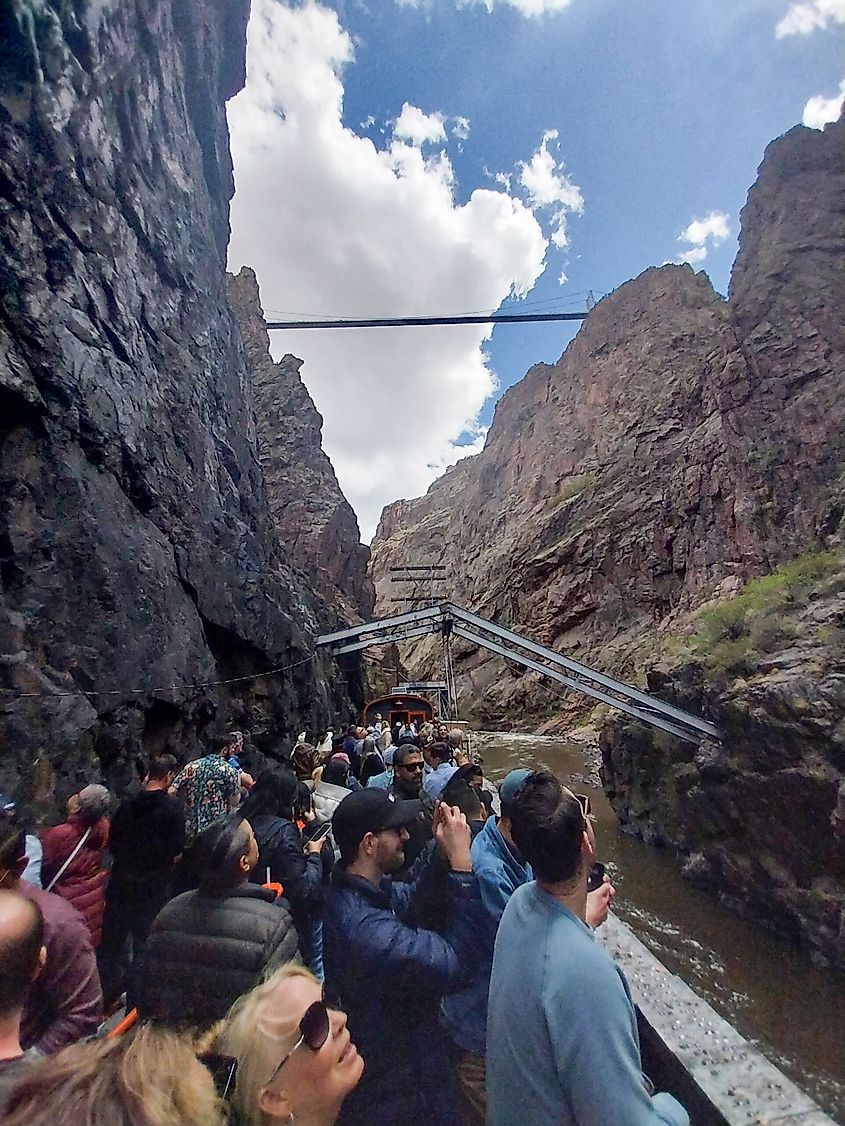 Royal Gorge Bridge as seen from the river below