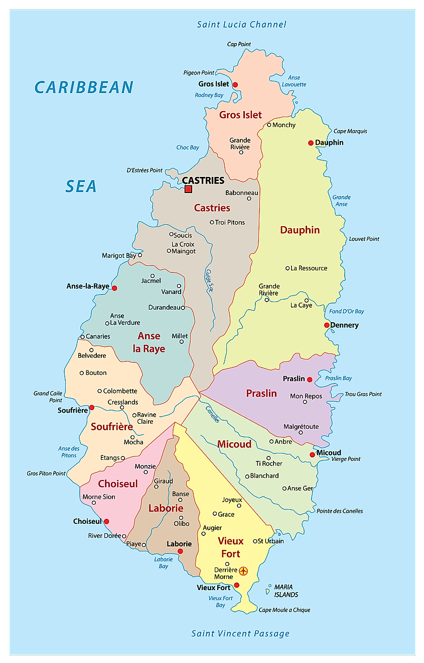 St Lucia Map From Usa Saint Lucia Maps & Facts - World Atlas
