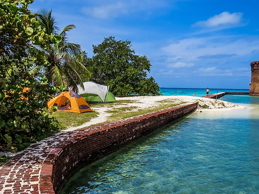 Campsite at the Dry Tortugas National Park, Florida.