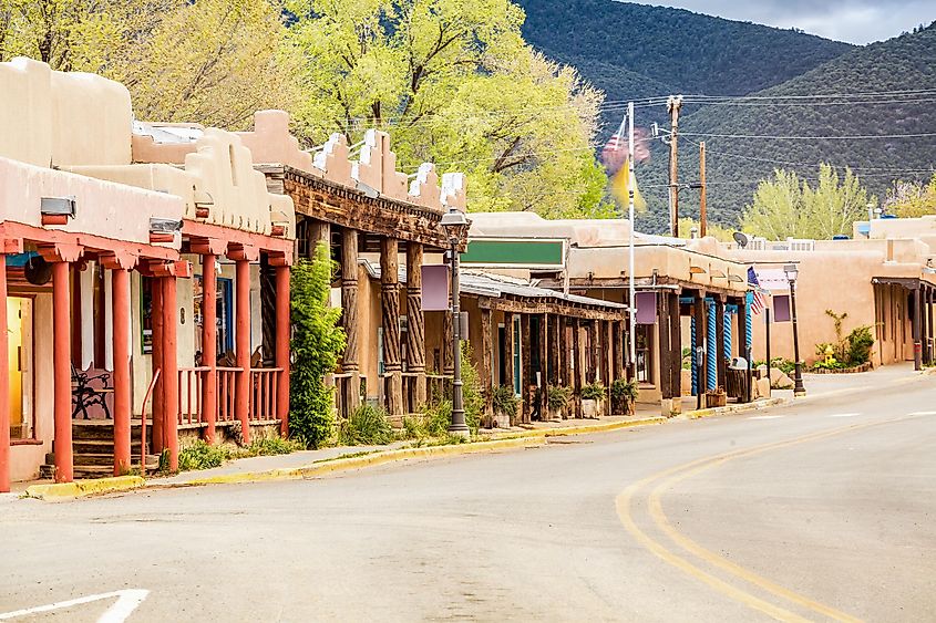 Buildings in Taos, last stop before Taos Pueblo, New Mexico.