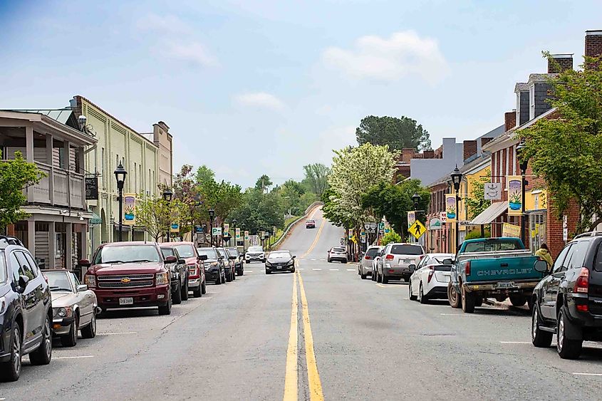 Street scene from historic Scottsville, VA.