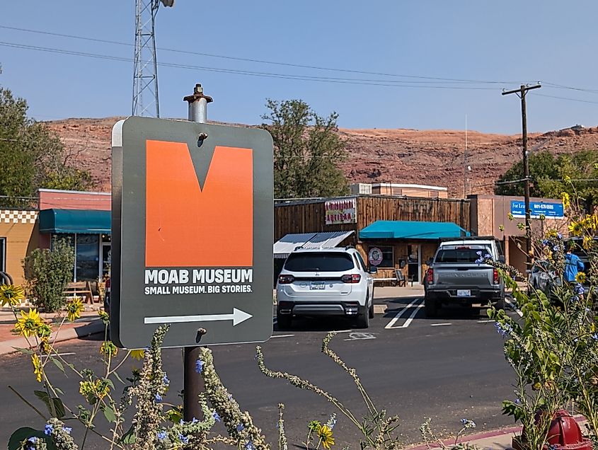Sign for the Moab Museum in Moab, Utah.