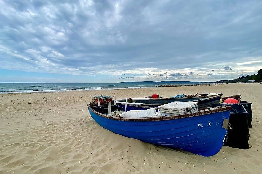Bournemouth Beach and boats stretches for miles. Image credit: Bryan Dearsley