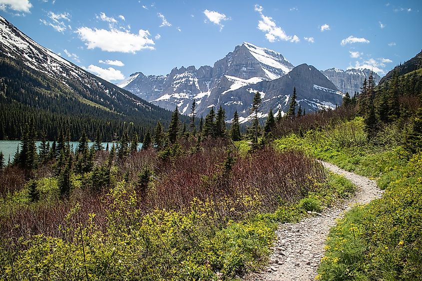Scenic landscape in Glacier National Park, Montana.
