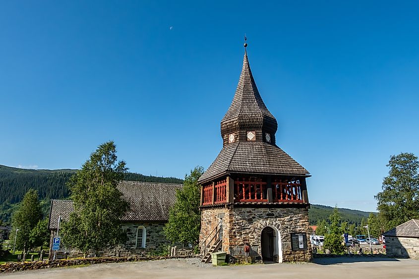 The shingled roof of Åre Church, Åre, Sweden.