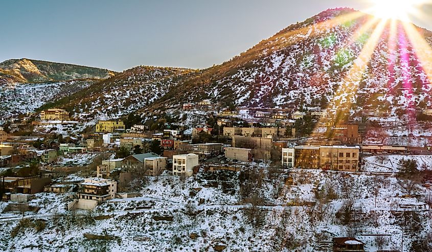 The morning after a good snow storm in Jerome Arizona.