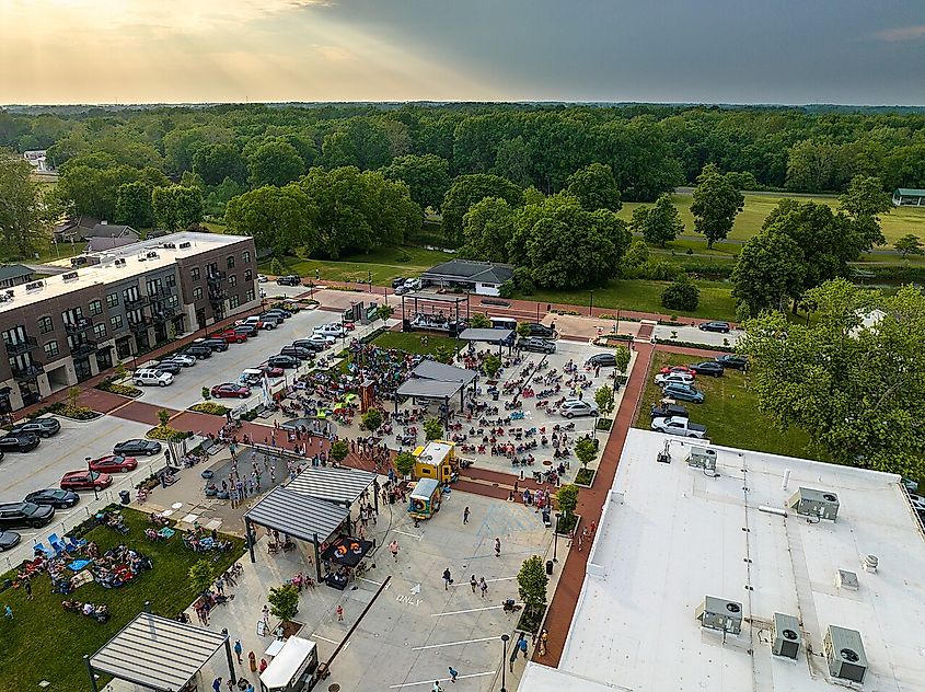 Aerial view of Yorktown, Indiana.