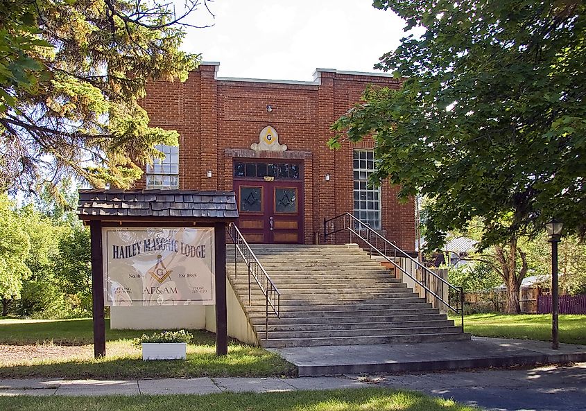 Hailey Masonic Lodge in Hailey, Idaho, USA.