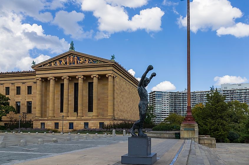 View of the Rocky statue in Philadelphia, Pennsylvania.