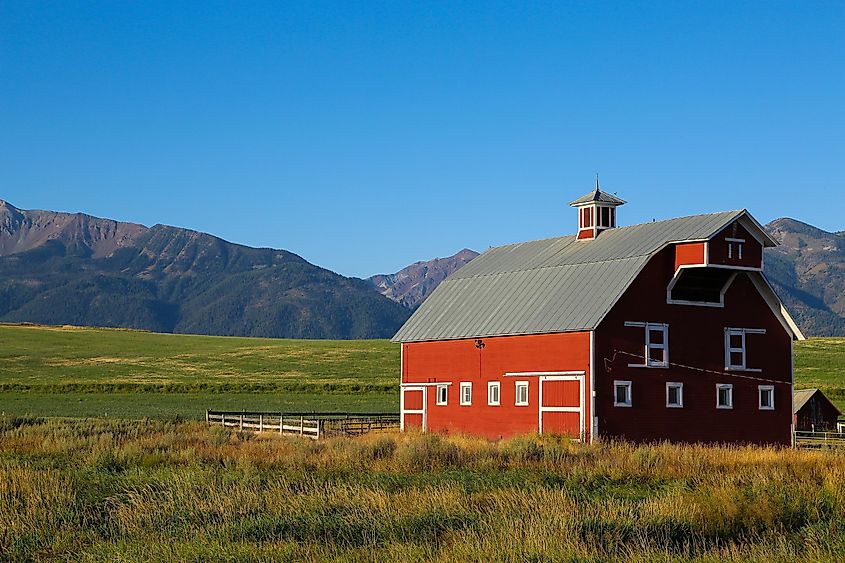 Red barn in Joseph, Oregon