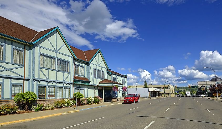 Downtown street in Prince George, British Columbia.