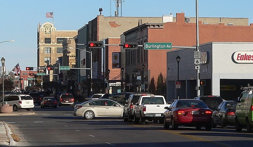 Downtown Hastings, Nebraska: south side of 2nd Street.