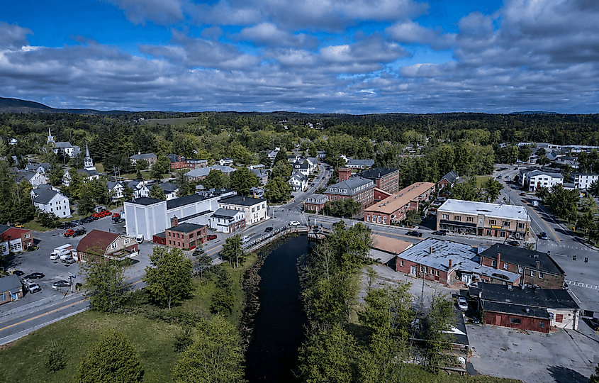 Aerial view of Jaffrey, New Hampshire.