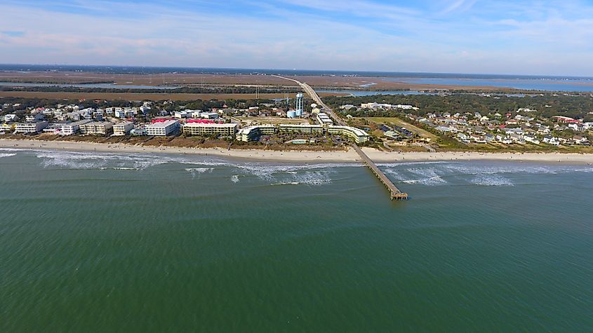 Aerial view of Isle of Palms, South Carolina.