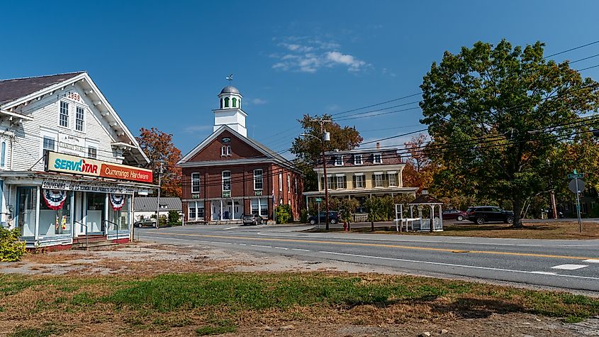 Depot street in Chester Depot, Vermont.