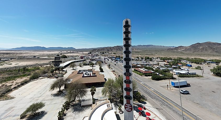 The Tallest Thermometer in the World in Baker, California