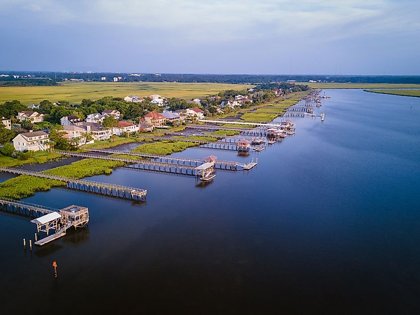 Aerial view of Brunswick, Georgia.