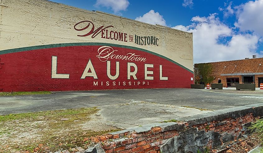 Laurel, Mississippi mural in historic downtown.