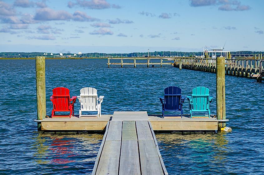  scenic waterfront in Chincoteague, Virginia.