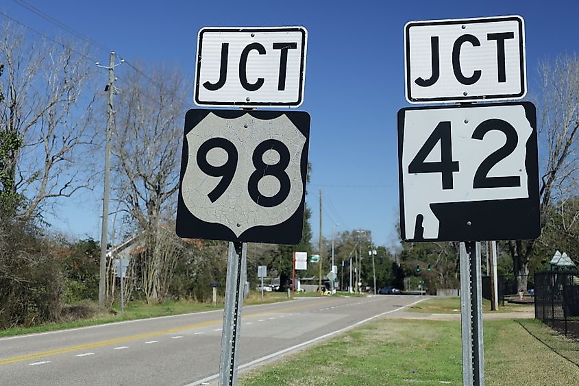 Alabama State Route 42 is the hidden designation for US Route 98 throughout the state