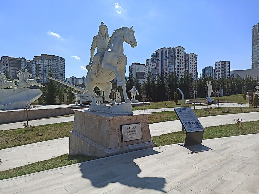 Statue of Attila the Hun.