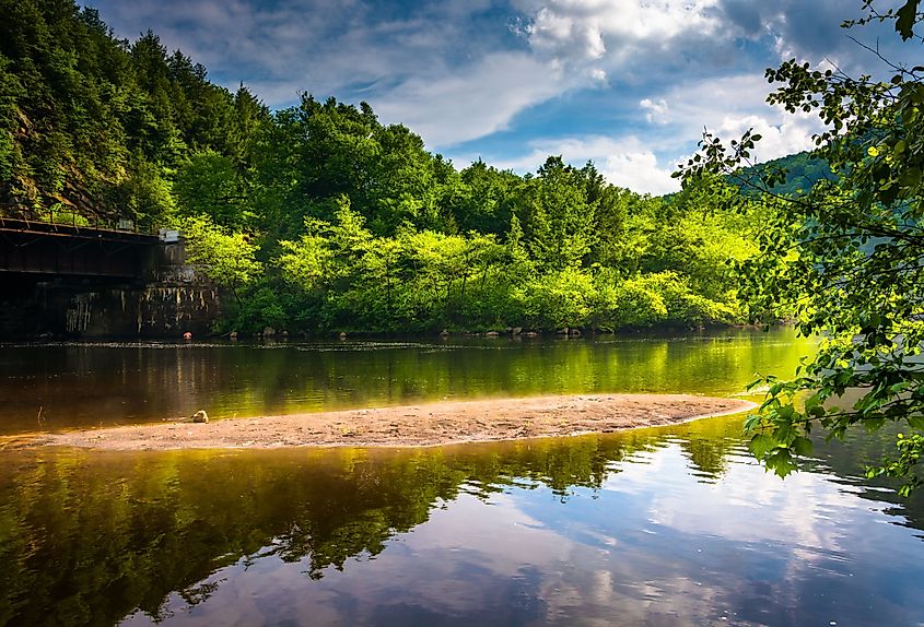 Evening light over the Lehigh River at Lehigh Gorge State Park