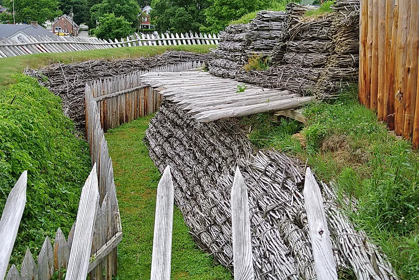 Reconstructed defenses of Fort Ligonier in Ligonier, Pennsylvania.