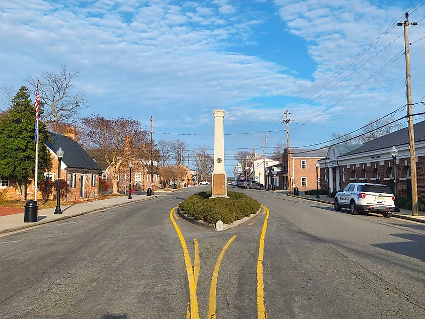 The old downtown area of town of Tappahannock in Essex County, Virginia