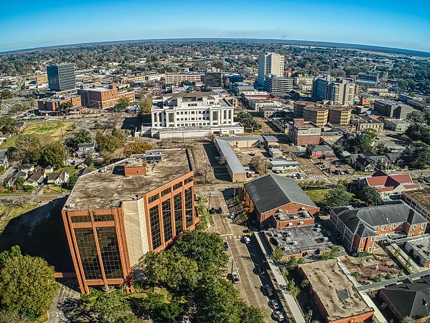 Aerial view of Lafayette, Louisiana