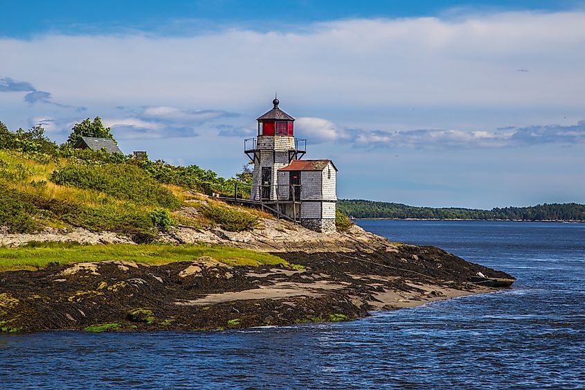 Burnt Island Lighthouse Southport, Maine.