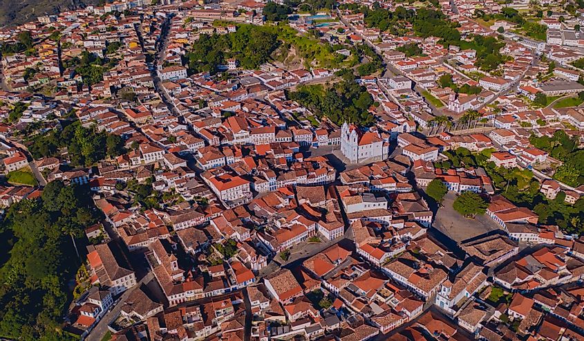 Streets of Diamantina, UNESCO World Heritage Site, Minas Gerais, Brazil.