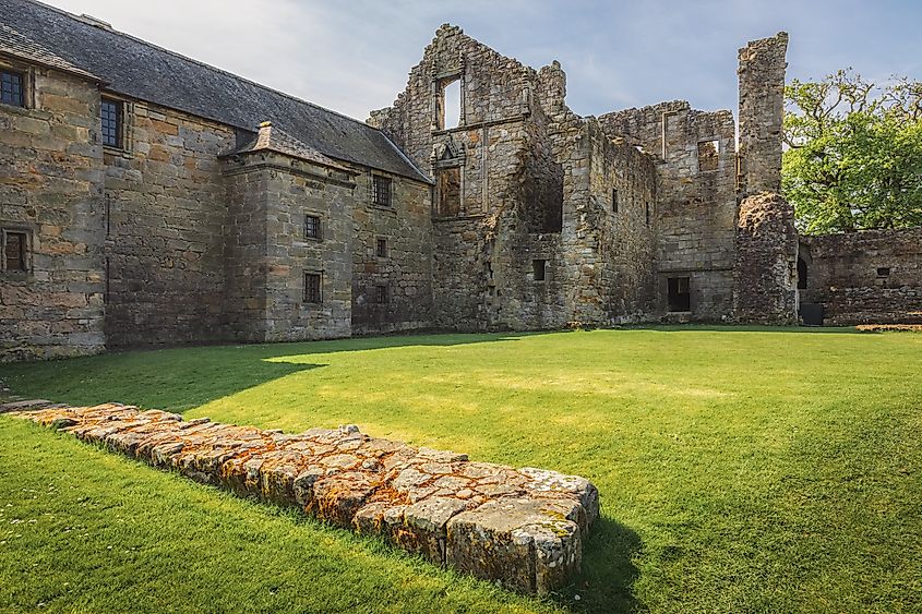 Medieval heritage site of the 13th century Aberdour Castle and Gardens. 