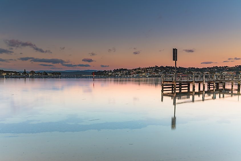 Sunrise Waterscape at Boogy Creek, Merimbula in New South Wales.